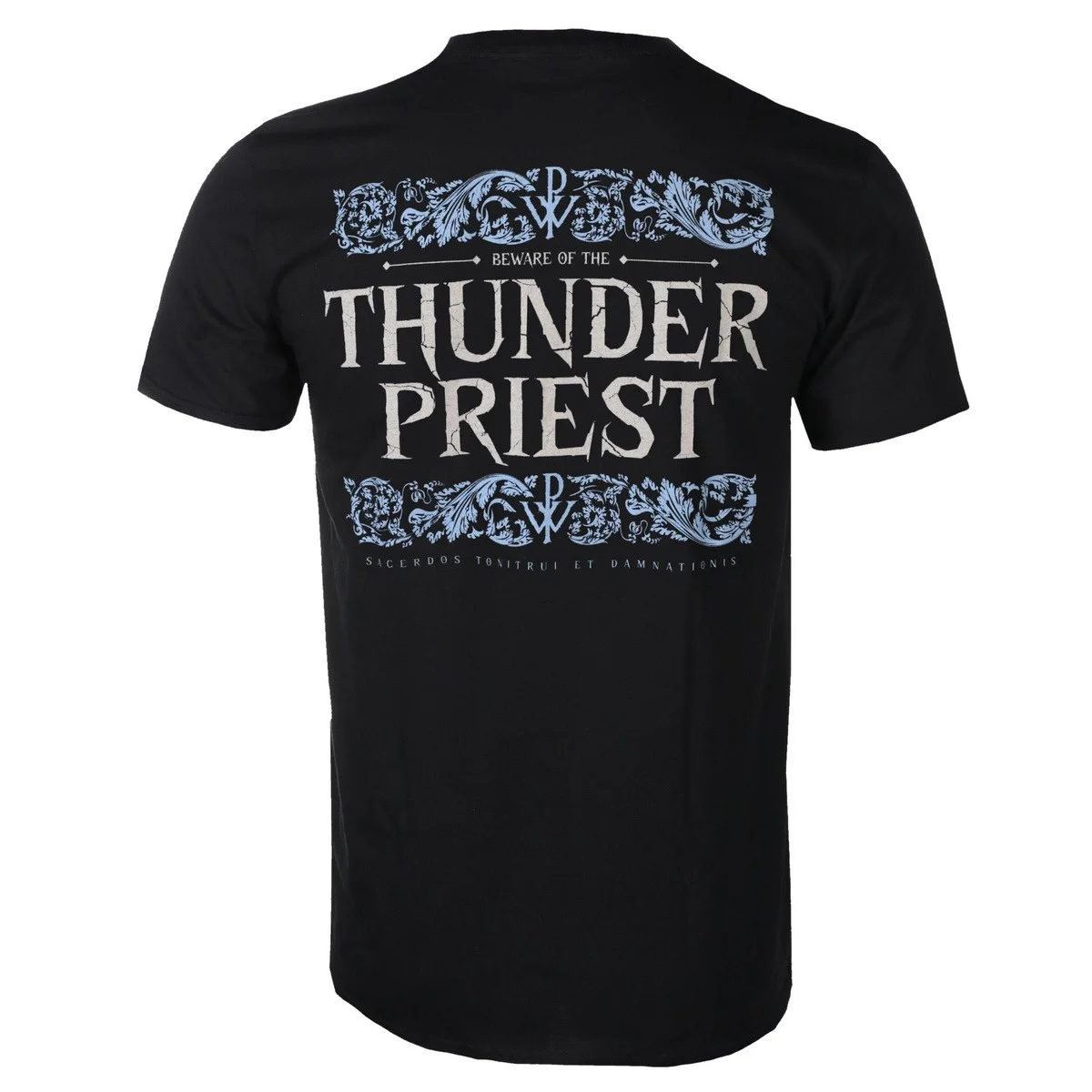 Powerwolf Band Double Sided Thunder Priest Thorn Crown Werewolf Staff Twin Howling Wolf Dark Moon Graphic Tee
