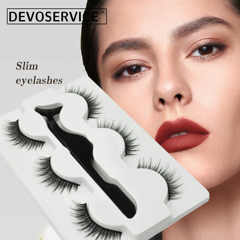 DEVOSERVICE Lashes 5-10mm Natural Short Style Eyelash Faux Mink False Eyelashes Reusable Eyelash Extension Makeup Tool Maquiagem