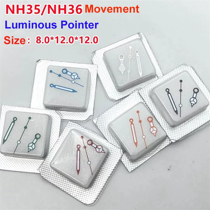 NH35 الأيدي C3 الأخضر مضيئة ساعة الأيدي يناسب SKX007 SKX009 ساعة ل NH36 NH36 4R35 7S حركة الرجال ساعة أجزاء