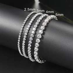 Full Moissanite Tennis Bracelet with GRA Certified 5mm Luxury Diamond Bracelets 925 Sterling Silver Plated Gold for Men Women