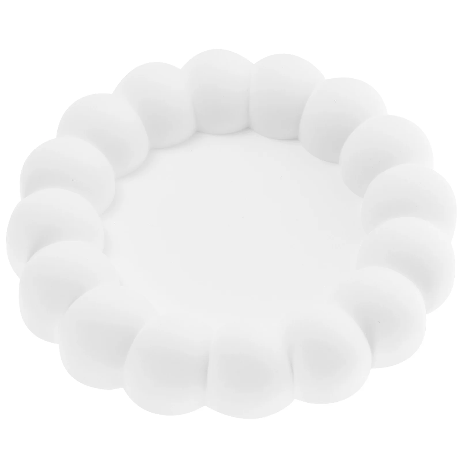 

White Matte Plaster Storage Tray for Perfume Lipstick Jewelry Photo Props Round Bubble Design Desktop ganizer Box