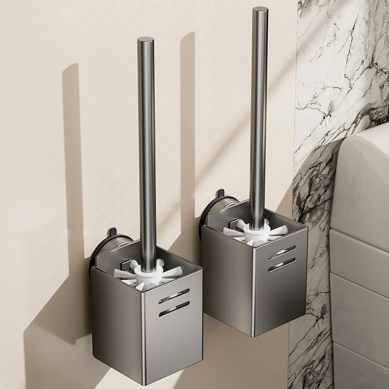 

Toilet Brush Wall-mounted Rack Household No Dead Ends Toilet Bathroom No Punching Cleaning Toilet Brush Artifact