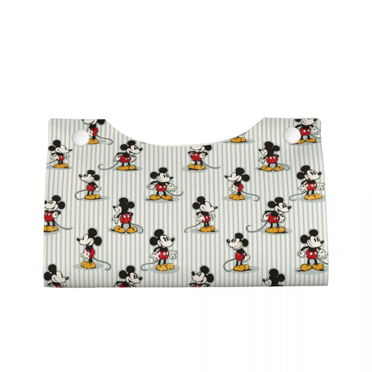 Custom Mickey Mouse Stripe Tissue Box Holder Rectangular Cartoon PU Leather Facial Tissue Box Cover for Car Bathroom