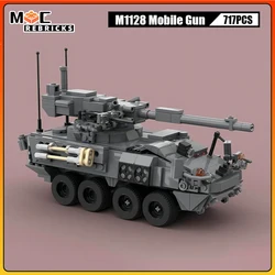 Military Light Armored Vehicle M1128 Mobile Gun System Technology Trucks MOC Building Blocks Model Kid's Bricks Toys Xmas Gifts