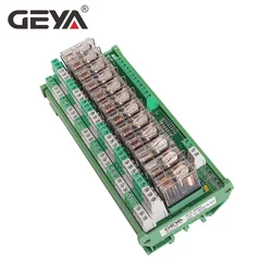 Big Sale GEYA 2NG2R 12 Channel Relay Module 2NO 2NC 12VDC 24VDC DPDT Relay PCB BOARD