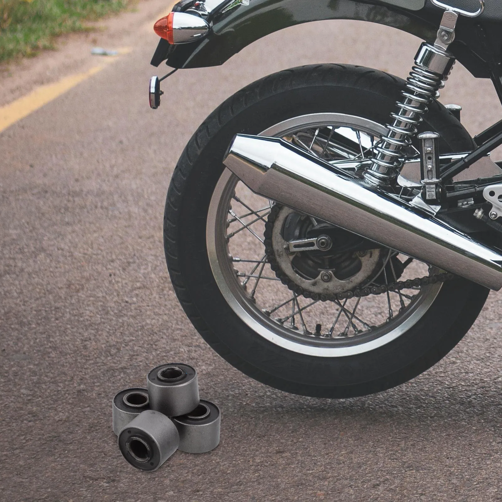 Motorcycle Shock Absorber Buffer Bushing Rear Wheel Stainless Steel Rubber Replacement Cushion for Enhanced Ride Comfort