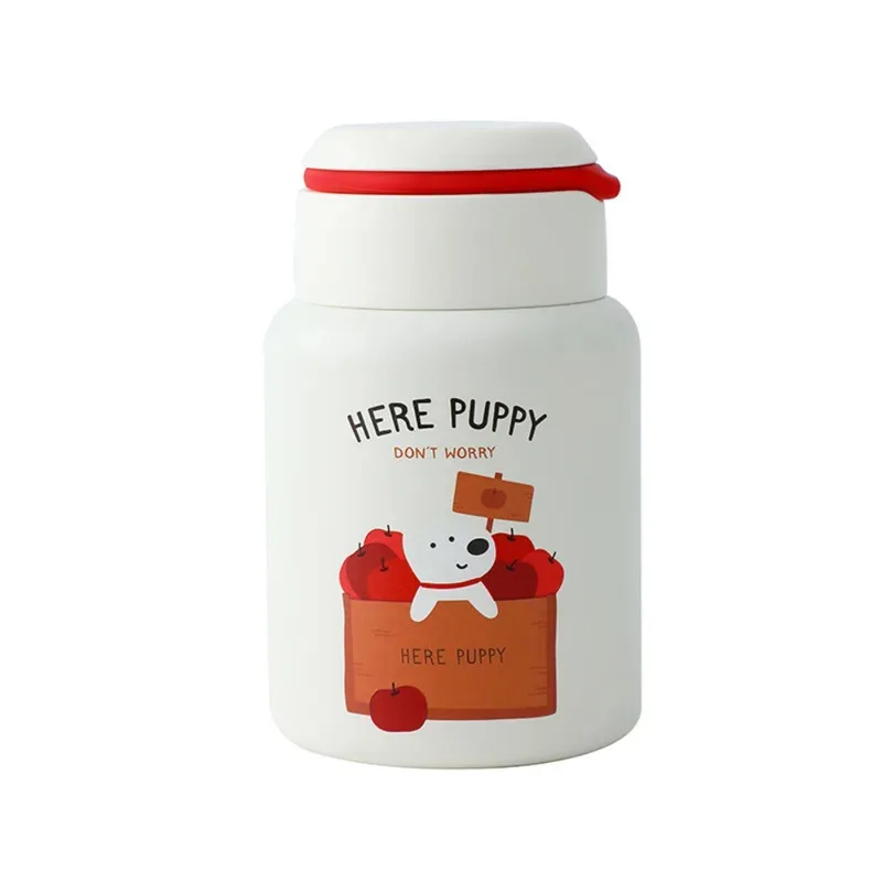 Cartoon stainless steel insulated vacuum cup, leakproof portable water bottle, daily travel thermos mug for hot and cold drinks