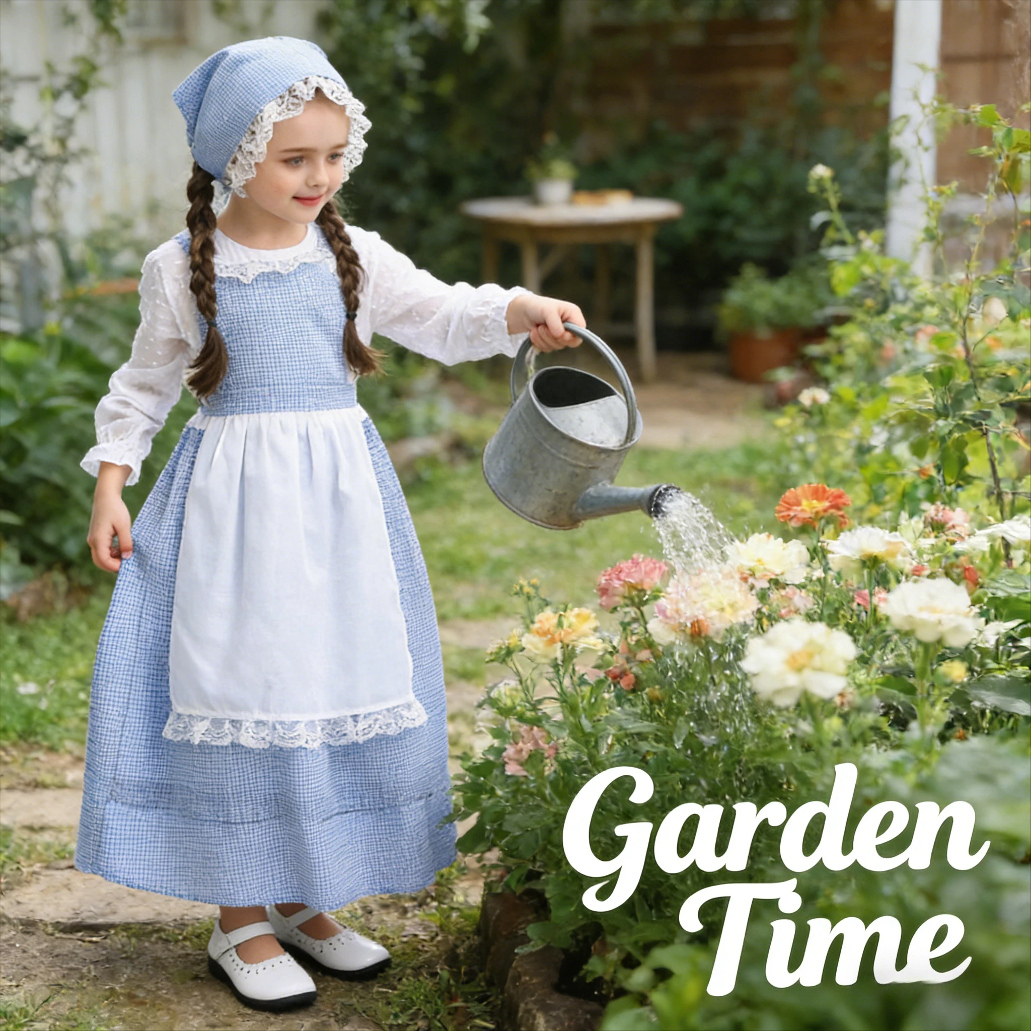 

Детский европейский костюм в стиле пасторальной фермы, платье для девочек, наряд для театральных выступлений