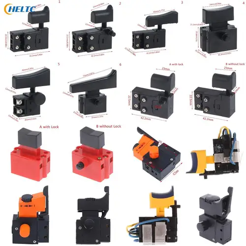 Botón de disparo de Control de velocidad para amoladora angular, Interruptor de velocidad, martillo eléctrico, taladro, herramienta eléctrica de bloqueo/desbloqueo, 1 unidad