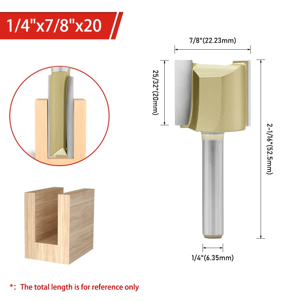 AURWOF 1 Stück 6 mm 1/4 1/2 Schaft Gerader Fräser Holzbearbeitungswerkzeuge Holzfräser für CNC-Trimmung H060020 – Detail 27