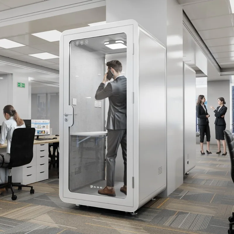 Soundproof Cabin Movable Office Pod Sound Booth Phone Booth Office Silent Booth for Office Building