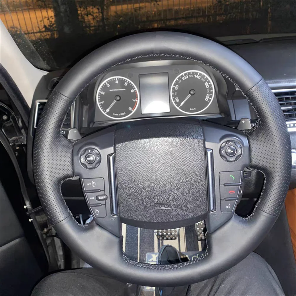 

Customized Braid Car Steering Wheel Cover Wrap Anti-Slip Leather For Land Rover Range Rover Evoque Discovery 4 Freelander 2