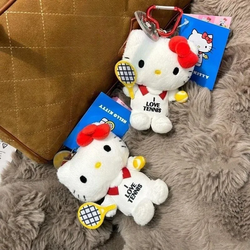 11 センチメートル/4.33 インチハローキティテニスプレーヤーぬいぐるみキーホルダー漫画ペンダントぬいぐるみかわいい人形キーリングギフト誕生日装飾
