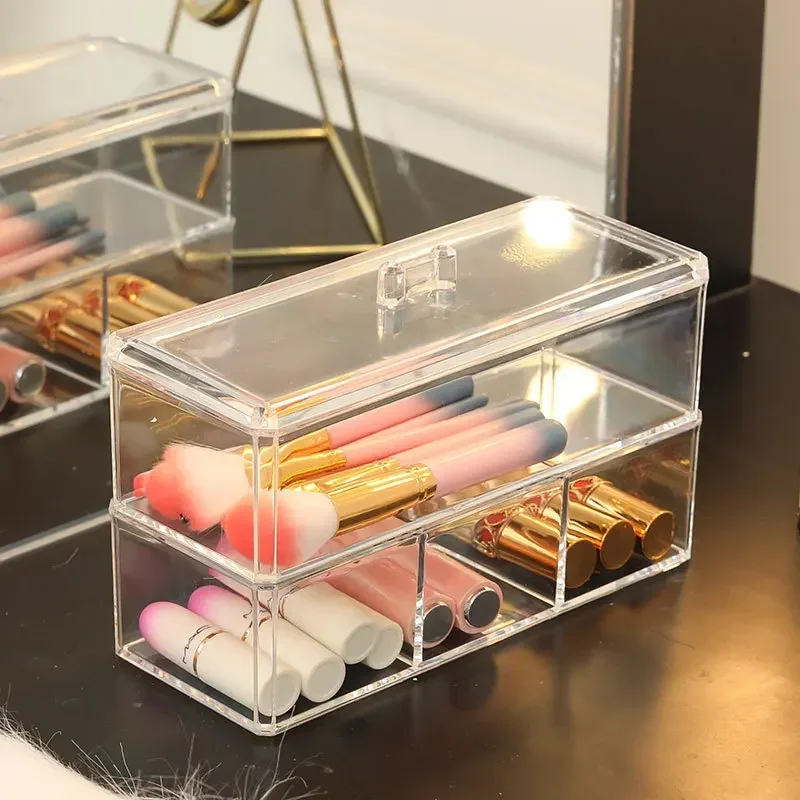 Clear Acrylic Multi-layer Drawer Storage Box Cosmetics Makeup Organizer Beauty Tools Jewelry Mask Box Desktop Decoration