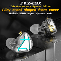 KZ ESX [10th Anniversary Edition] 12mm High Quality Dynamic Unit Alloy Panel High Temperature HIFI In Ear Wired Earphones