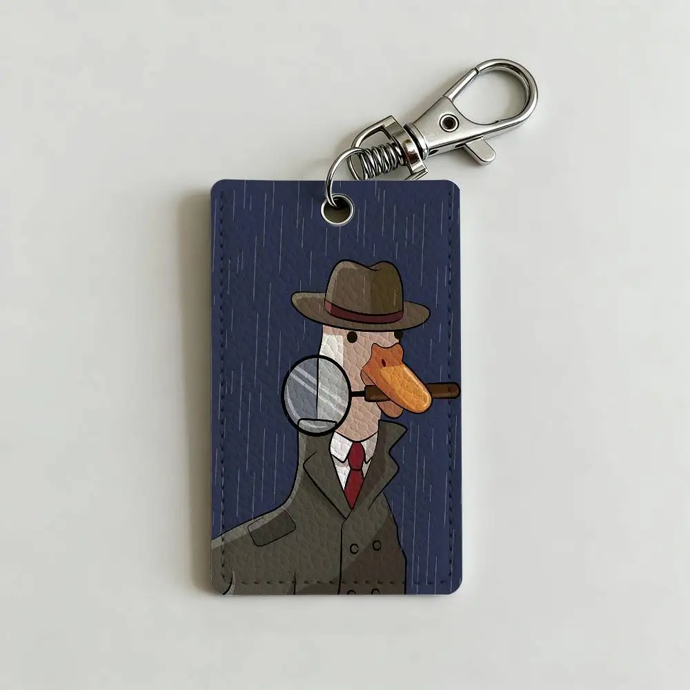 Cartoon Cute Goose Duck Badge Holder Keychain For Bank Business Work Card Holder Student Card