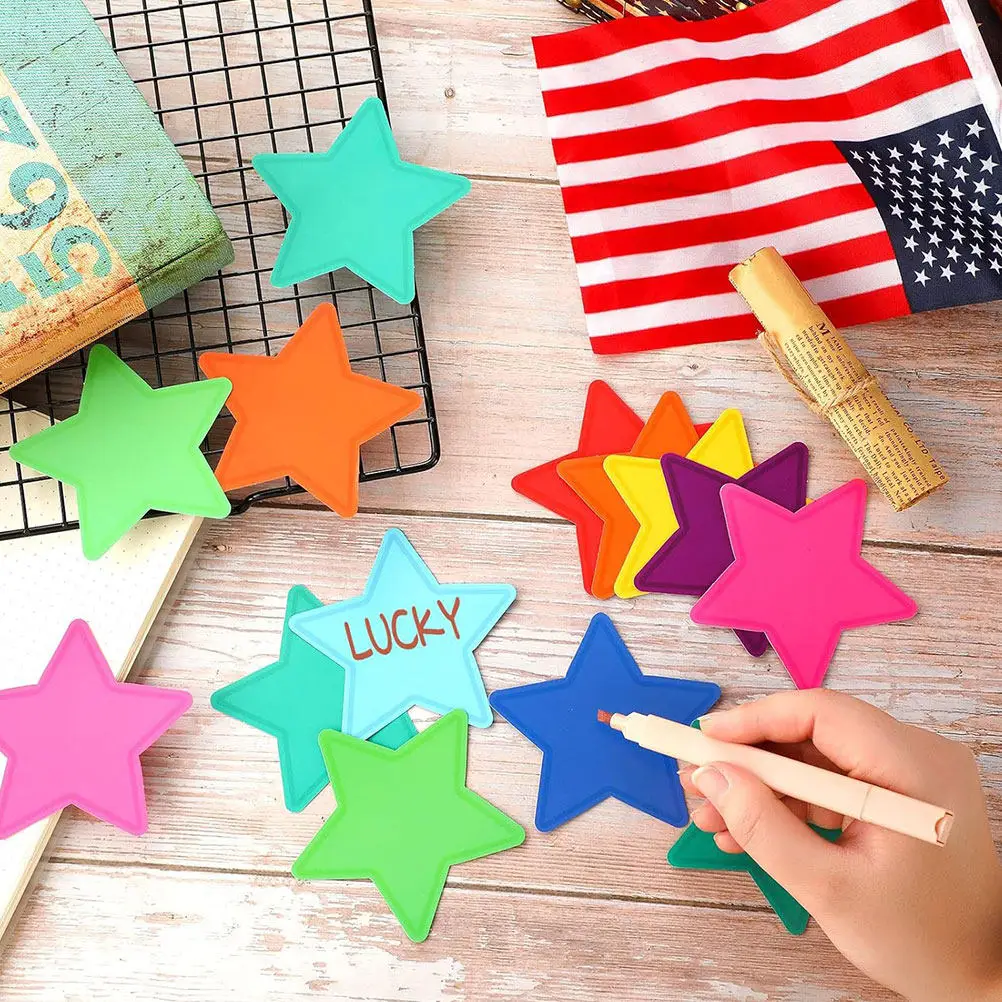 1Set Premium Paper Star Cutouts Vibrant Colors for Teacher Classroom Decor Bulletin Board DIY Craft Wall Decals Star Shaped