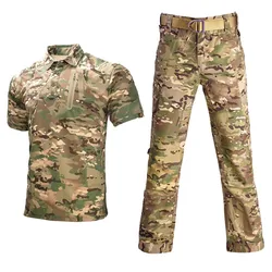 Suits Tactical  Hunting Clothes Camo Cargo Men Work Pants Safari Combat Uniform Airsoft Uniform Set Shirt