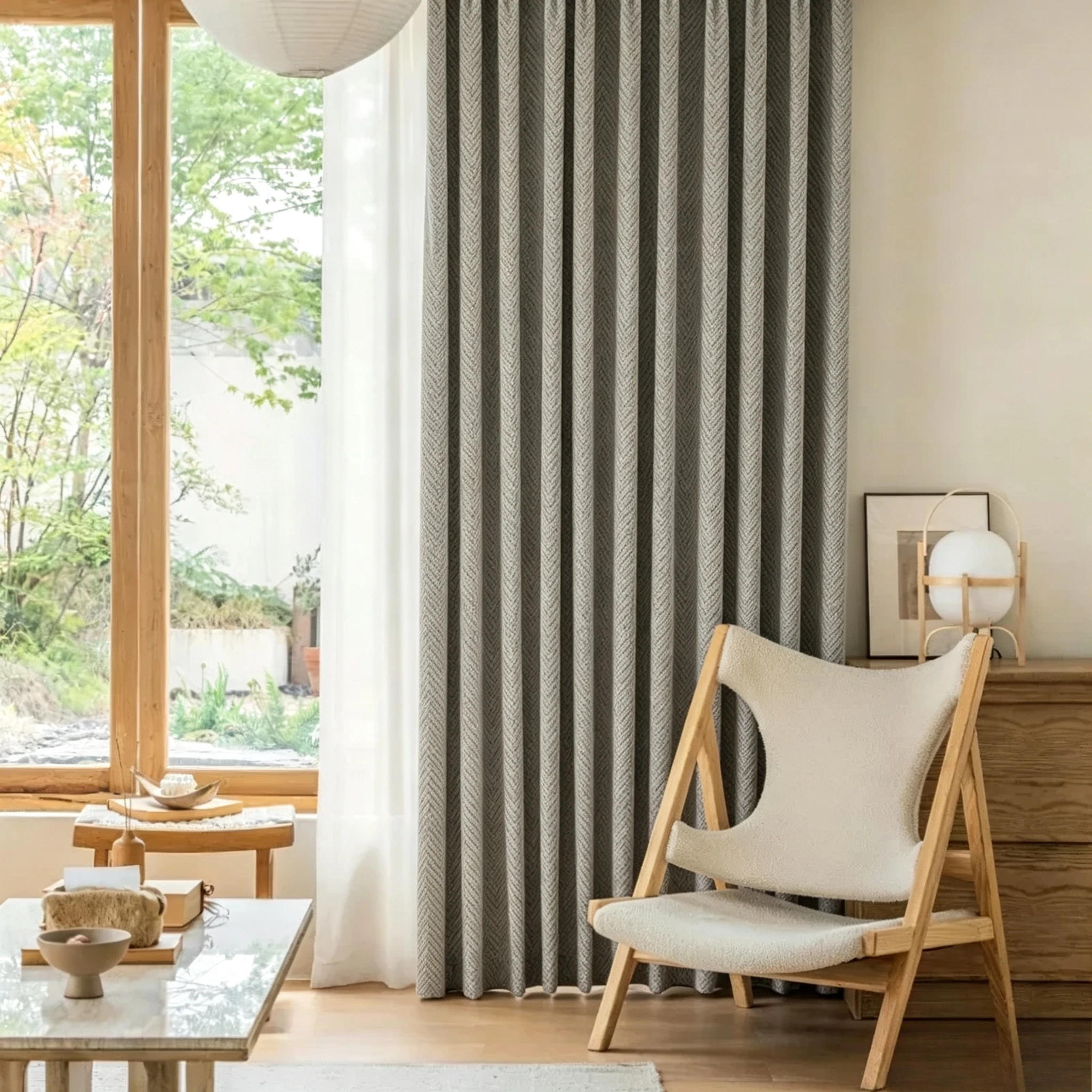 Moderne Schalldämmende Verdunkelungsvorhänge für Wohnzimmer, Schlafzimmer, Esszimmer, warmer Schatten, Geräuschreduzierung, graue Fenstervorhänge, individuell anpassbar – Detail 14