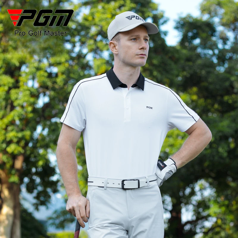 PGM Men Golf Short Sleeved T-shirt Spring Summer Quick Drying Cool Feeling Polo Top YF794