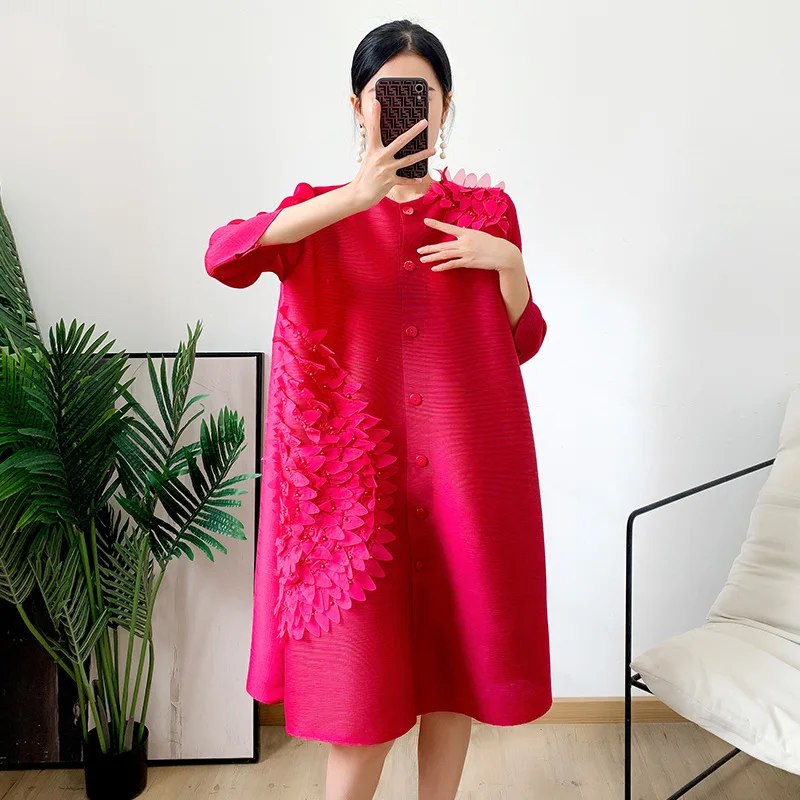 

Factory Quality Fast Delivery Miyake Pleated Dresses Summer Large Size Elegant Women Dress