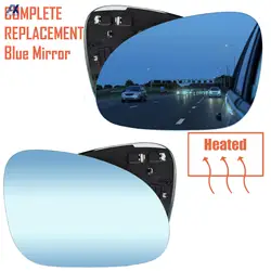 For VW Golf 5 MK5 Jetta Passat B6 2006-2009 Left Right Side Heated Mirror Blue Glass LH RH Lens Replacement 3C0857521 3C0857522
