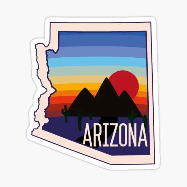 Arizona  5PCS Stickers for Funny Laptop Background Living Room Kid Luggage Decor  Window Decorations Room Water Bottles Cute Car