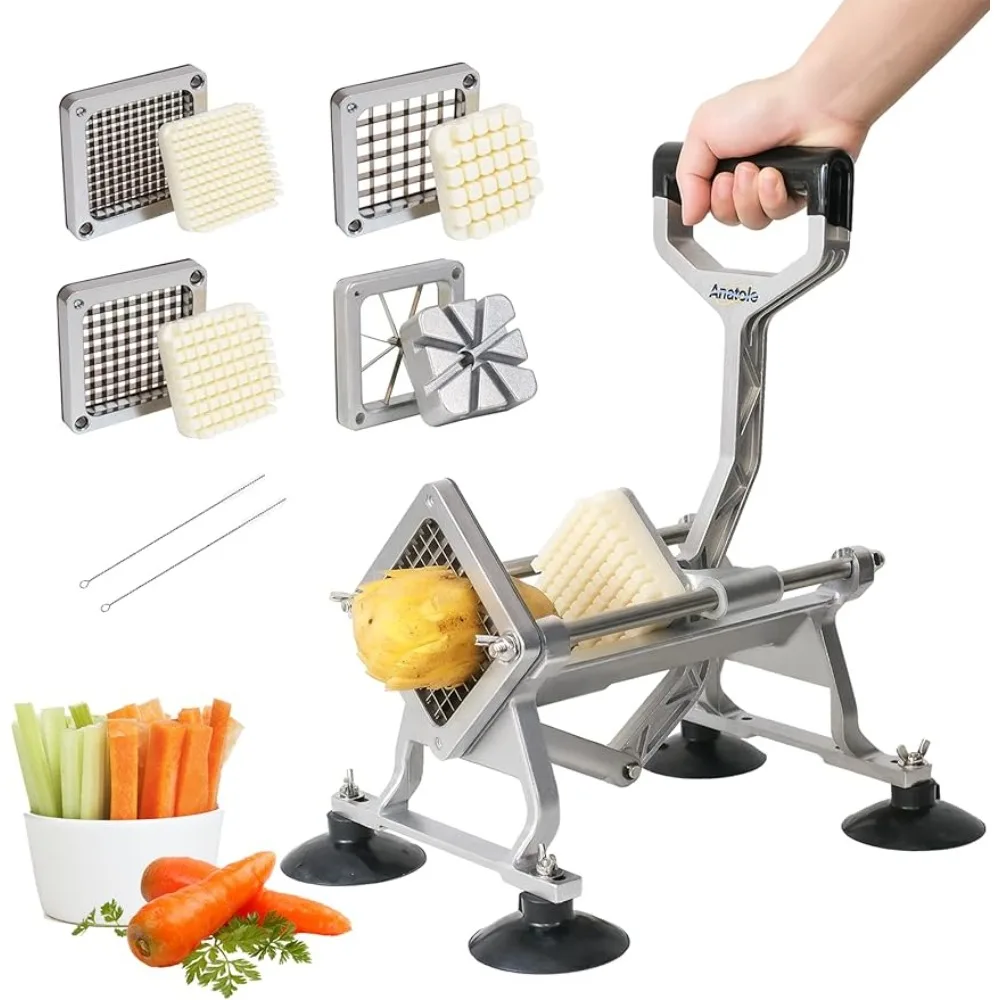 

Potato Chopper Fries Potato Cutter for Frying French Fry Cutter Chips Cutting Chipper Professional Spiral Cut Manual Food Dining