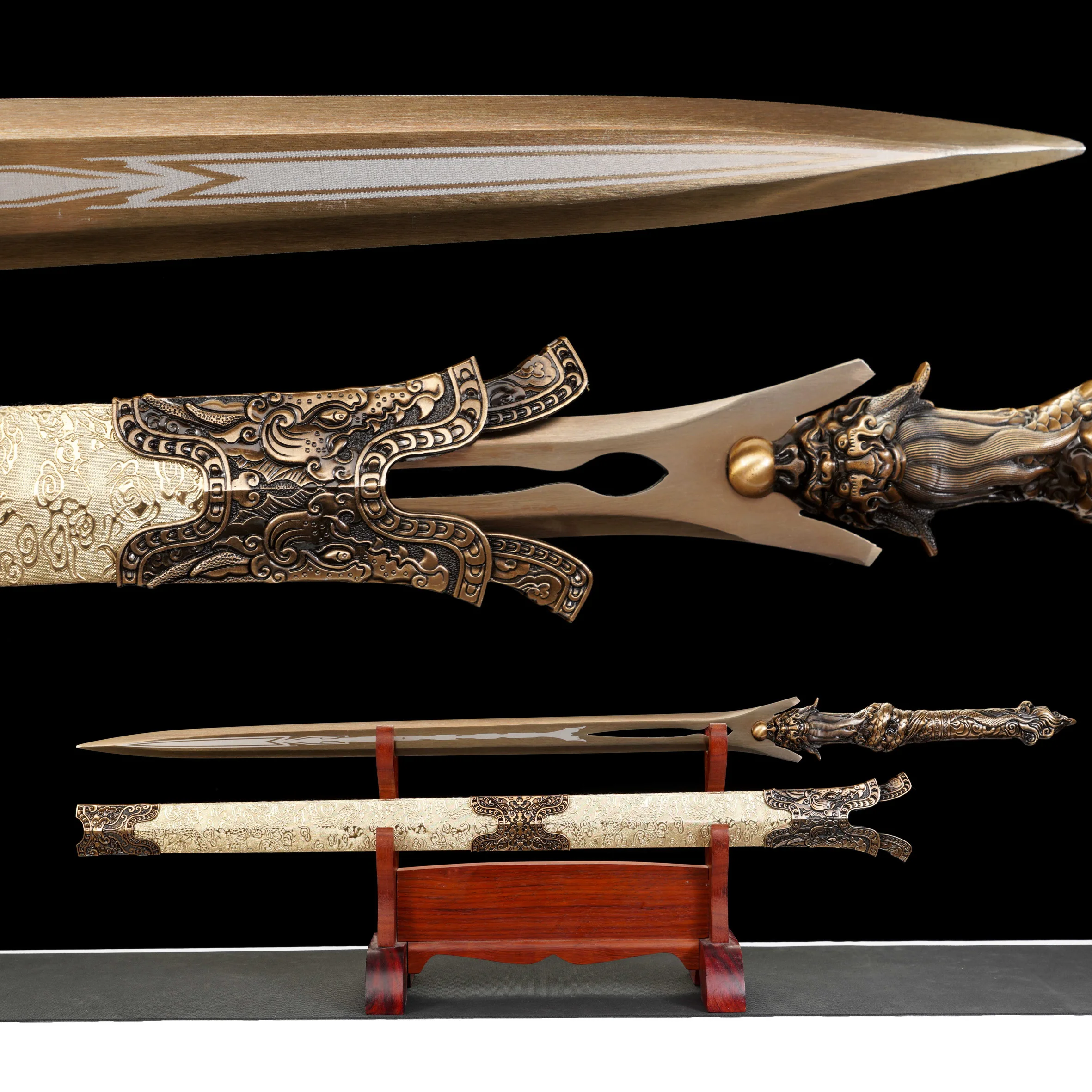 113cm Warrior's Dragon Slayer Katana Dragon Sword True Steel Blade Training gift for martial arts enthusiasts  Not sharp