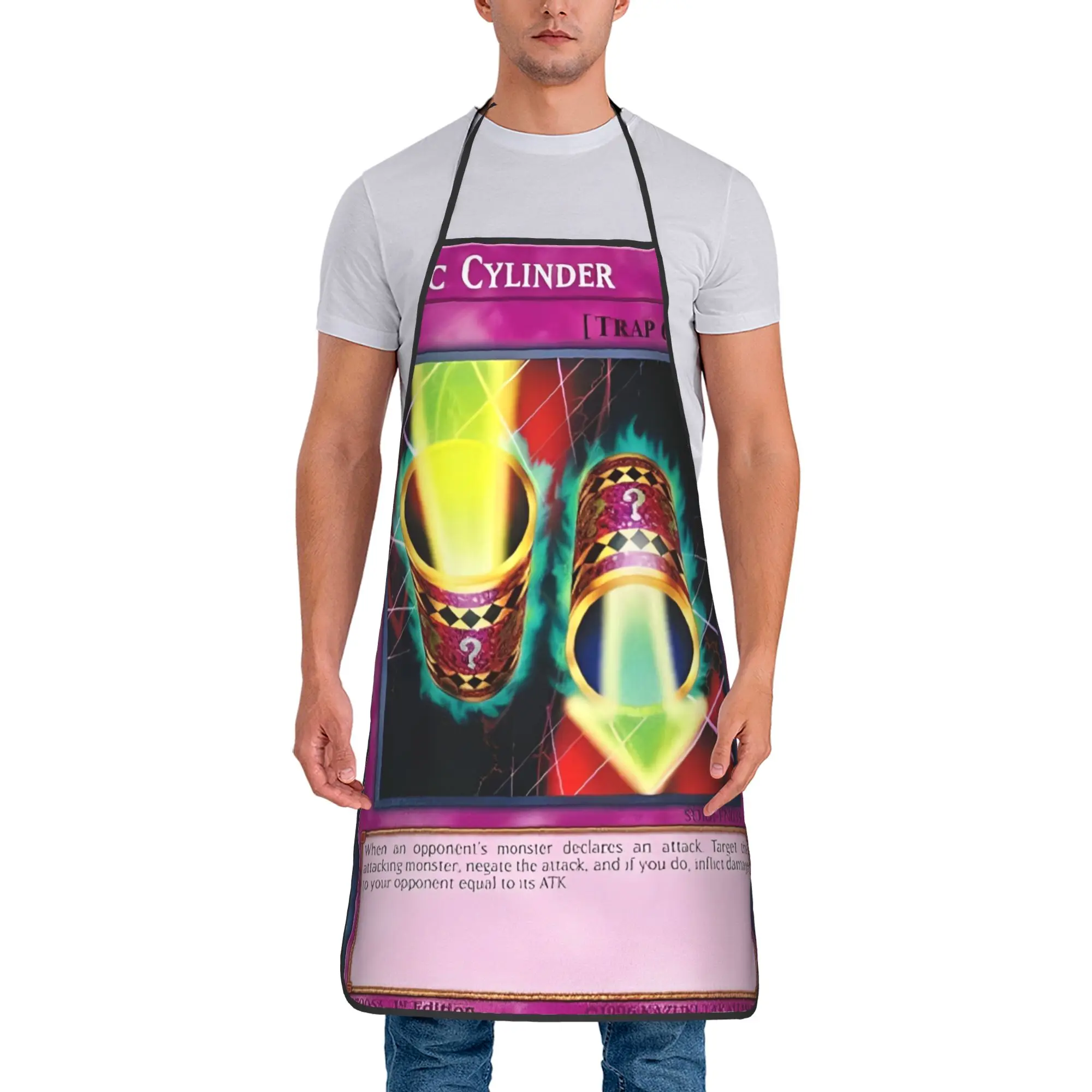 Anime Yu Gi Oh Card Apron Blue Eyes White Dragon  Cooking Custom Kitchen Accessories Manicure Work Aprons without Pocket