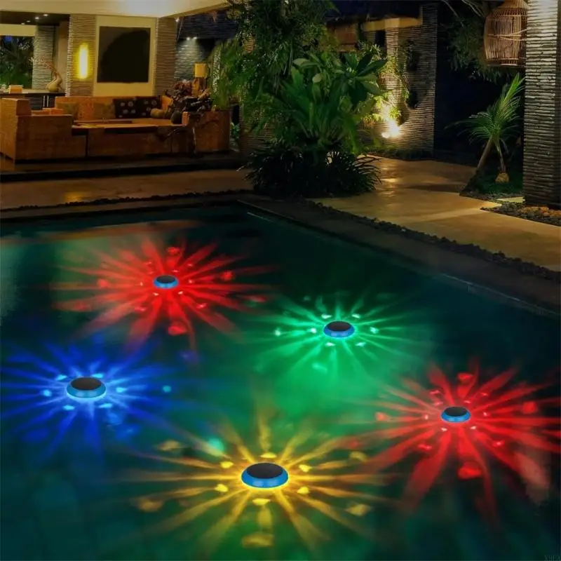 X9FA LED Waterproof Pool Light Solar Floating Pool Light Night Projection Underwater Glowing Lamp for Swimming Pool, Pond