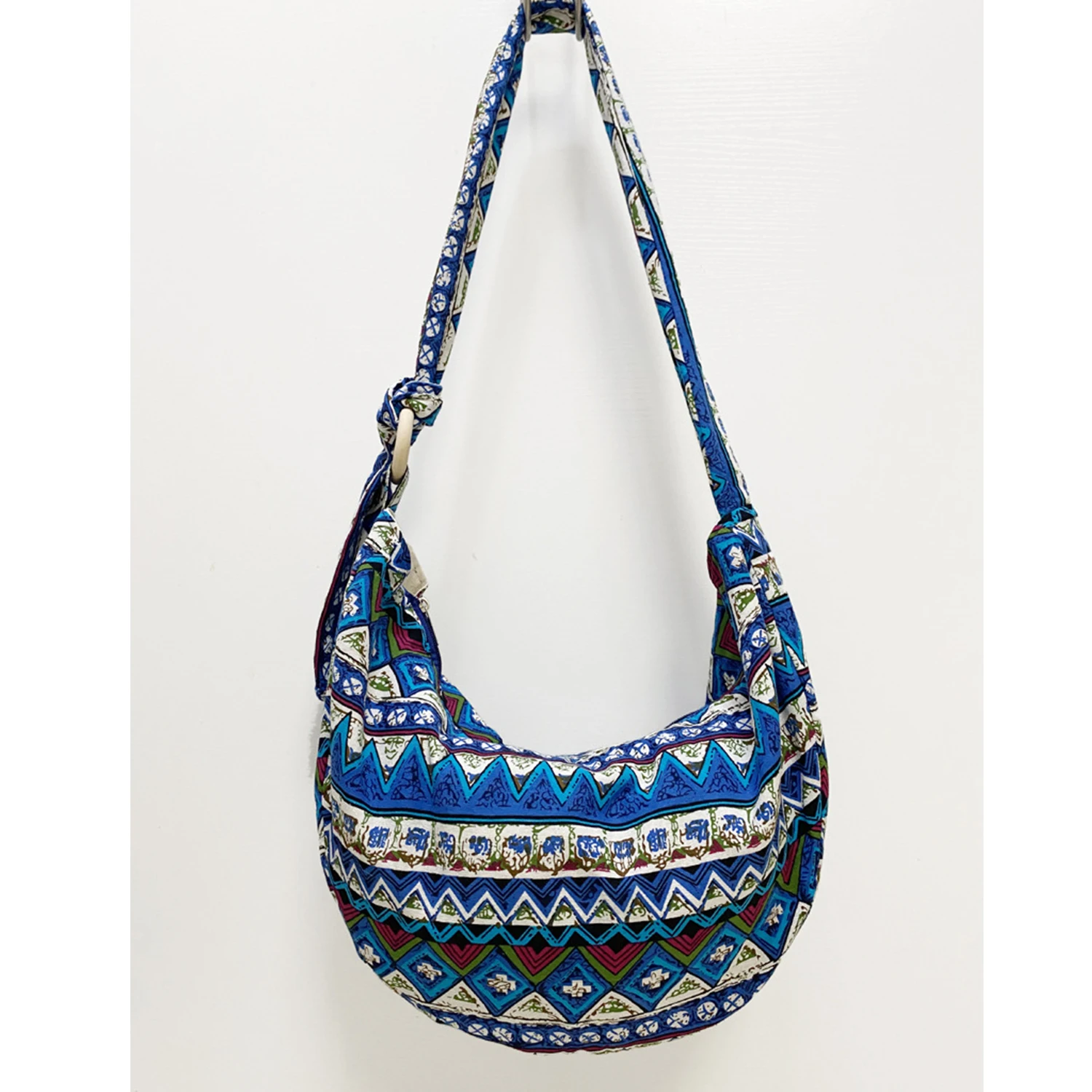 Women's Bag Quality Crossbody BagLarge Capacity Tribal Bag Multi-pockets CottonPurse Bohemian Style Hobo Bag