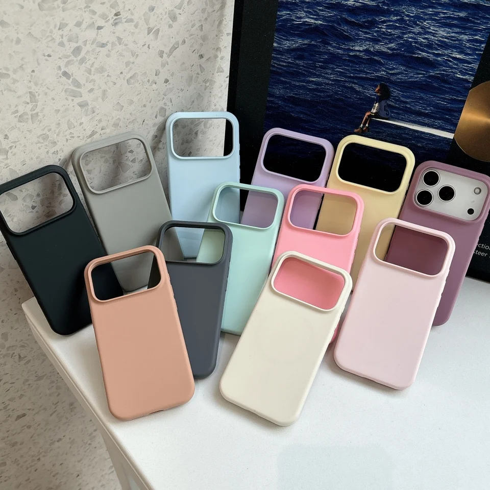Funda de silicona líquida magnética para carga inalámbrica Magsafe para iPhone 17 16 15 Plus 14 13 Pro Max cubierta original 6