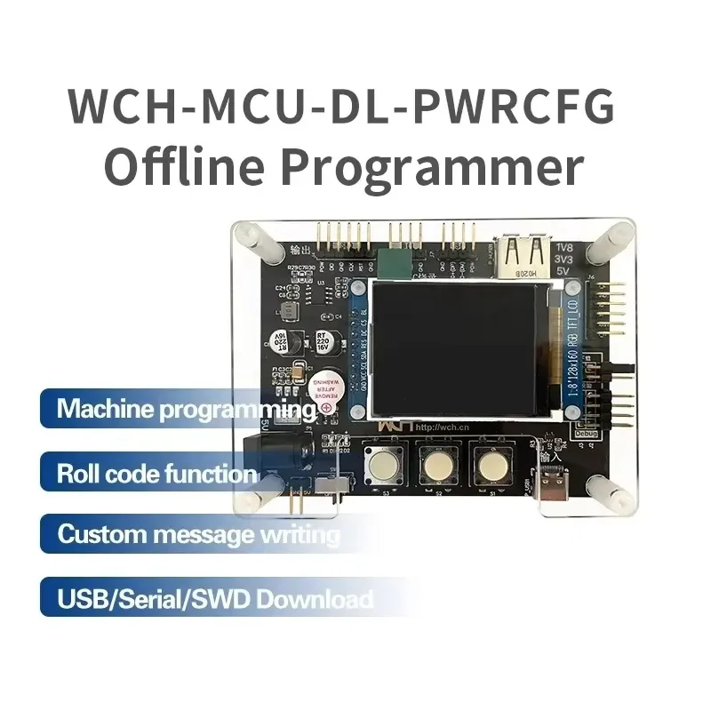 WCH-MCU-DL Offline Programmer 3.3V/5V USB Serial SWD dataflash scrolling code Downloader