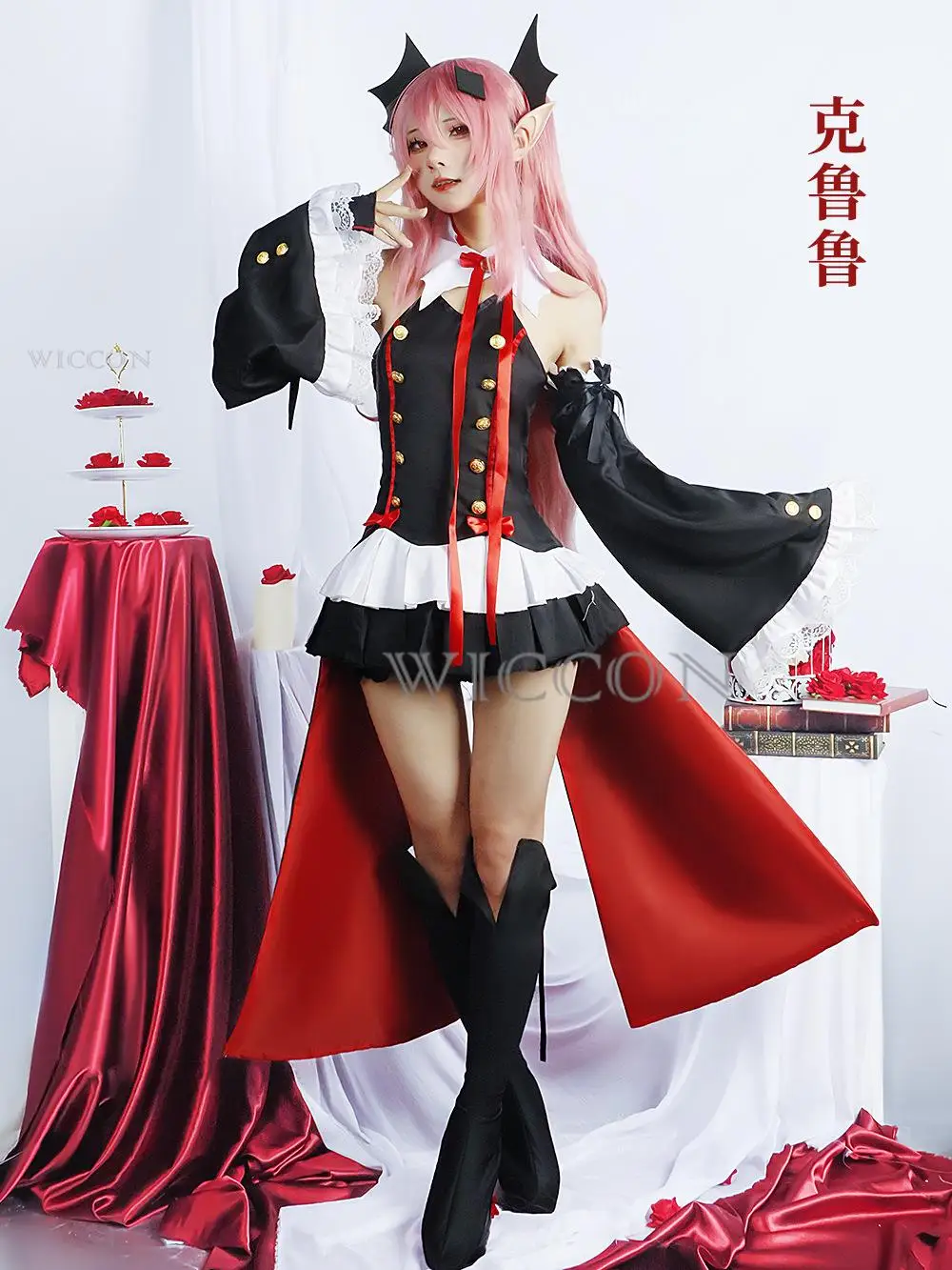 

Серафим Конца Owari no Seraph Krul Tepes Косплей Костюм Униформа Парик Косплей Аниме Ведьма Вампир Костюм на Хэллоуин для женщин