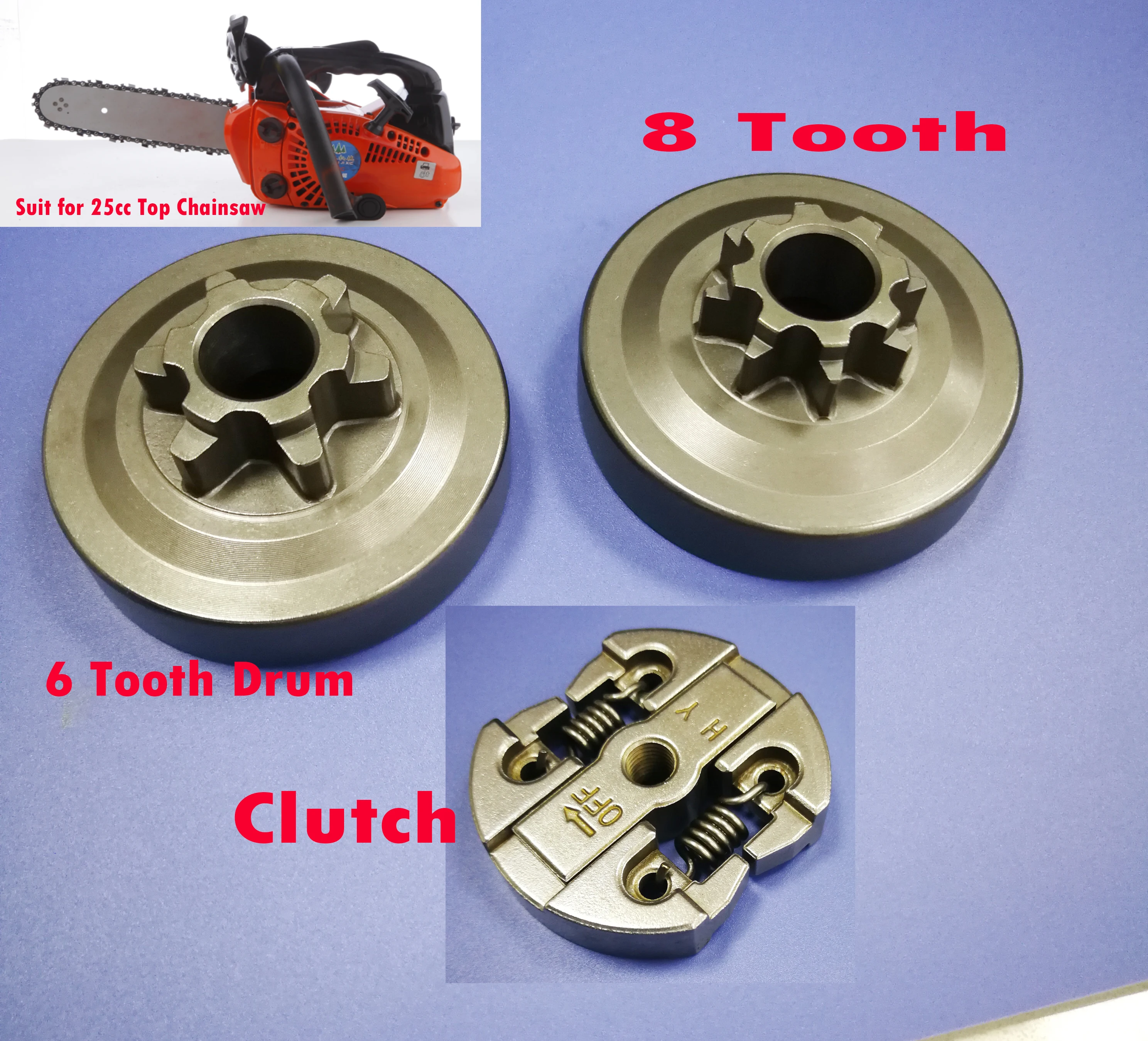 

Clutch Assembly Drum Sprocket 6Tooth 8T 25cc Top Handle Chainsaw Pruner Pole Saw For 2500 Trimmer Spares Parts Garden