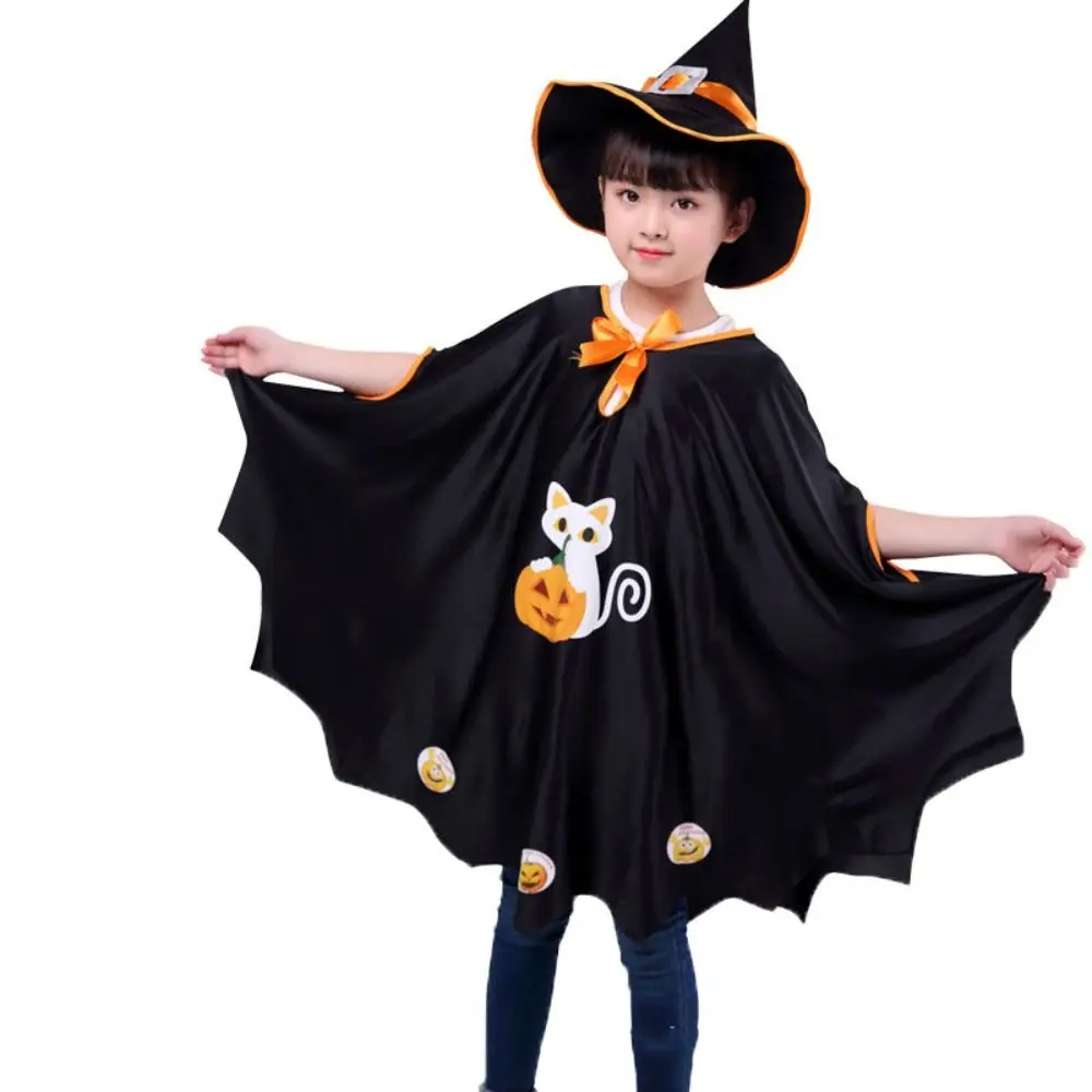Cool Doek Halloween Kinder Cape Outfit Kat Heks Mantel Hoed Cosplay Kostuum Foto Props Halloween Kinderkleding Kid Geschenken