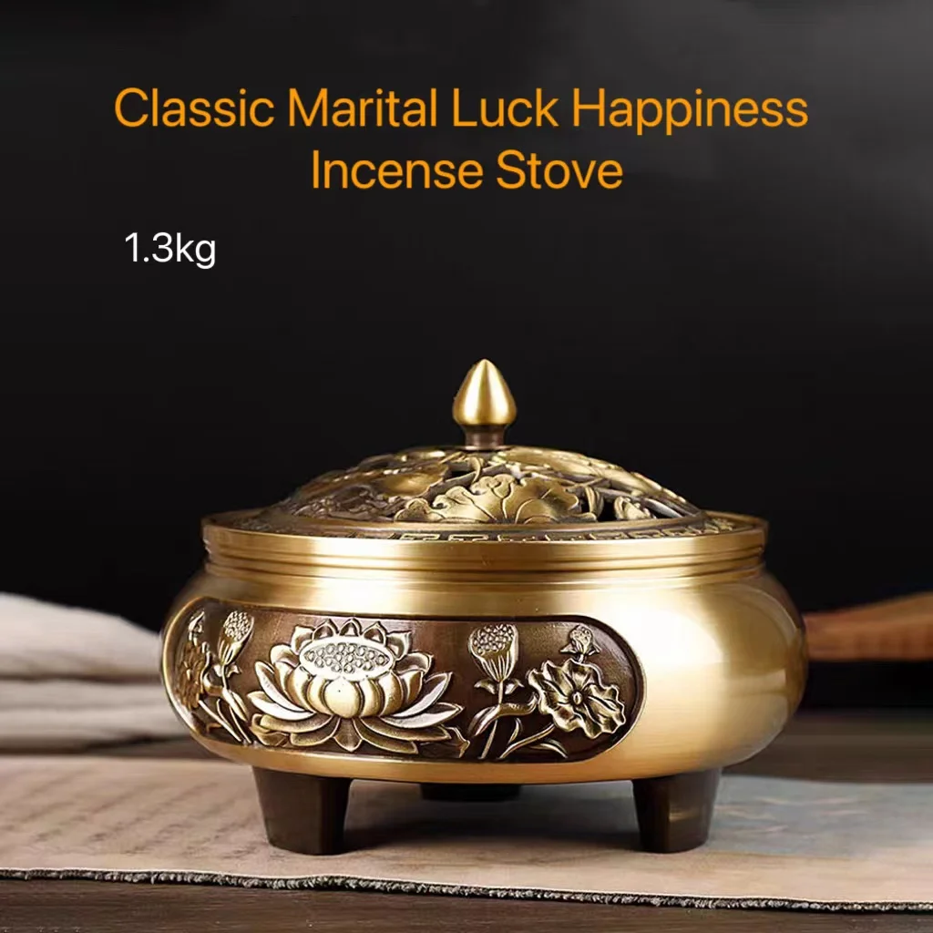 

Classic Vintage Brass Incense Burner Extra Large Three Legged Plate Incense Stove Ornaments Home Decor Fragrance Holder Crafts