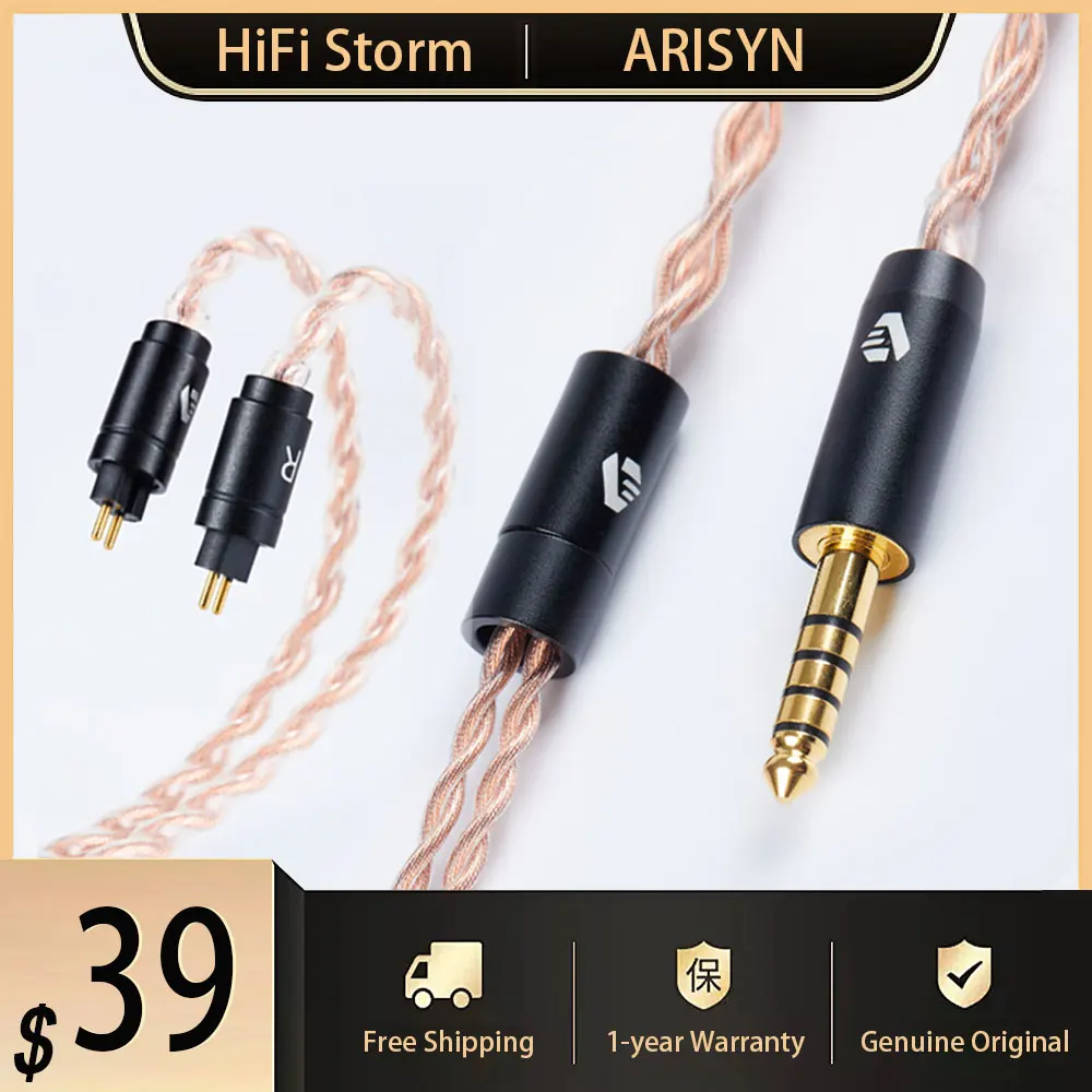 

New ARISYN YANG CHUN Headphone Upgrade Cable 24.5 AWG 4 Wires Pure Copper Headset 0.78 2pin 4.4mm Plug For In Ear Earphone IEMs
