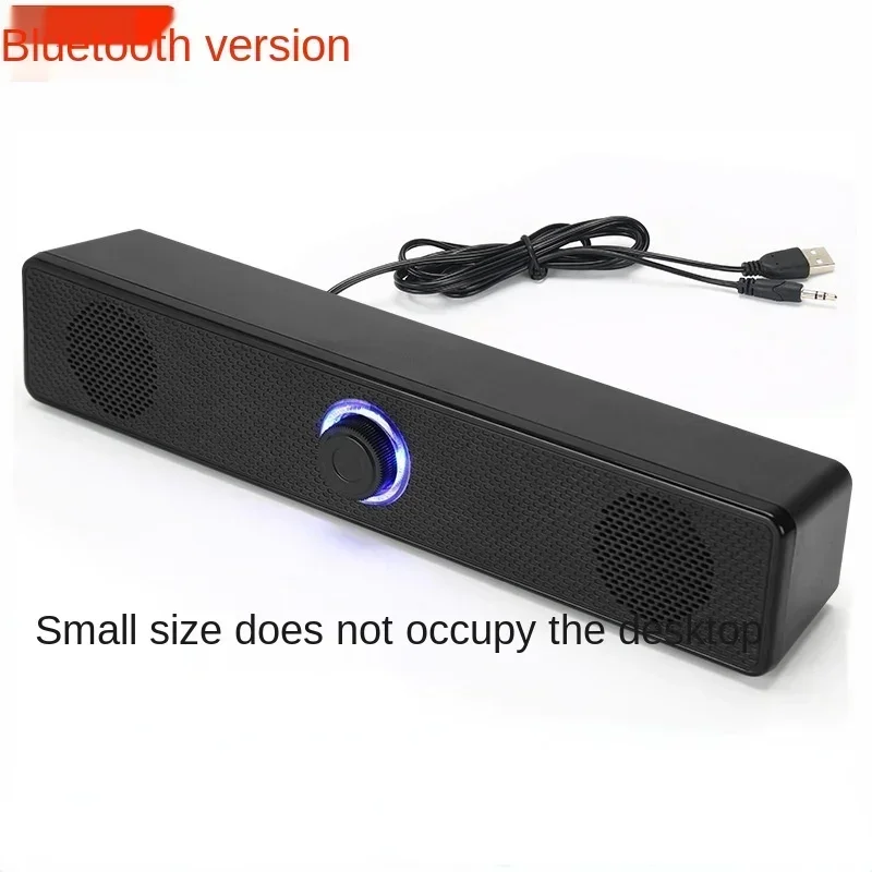 4D Surround Soundbar Bluetooth 5.0 Computer Speakers Wired Stereo Subwoofer Sound Bar for Laptop PC Home Theater TV Aux Cables