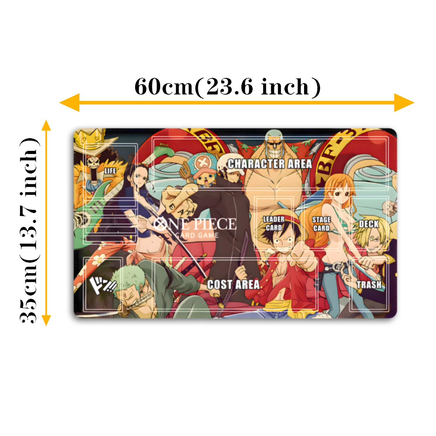 OPCG One Piece Luffy Nami Anime Battle Playmat Trading Card Game Mat Card Play Against Table Mat for Christmas Gift