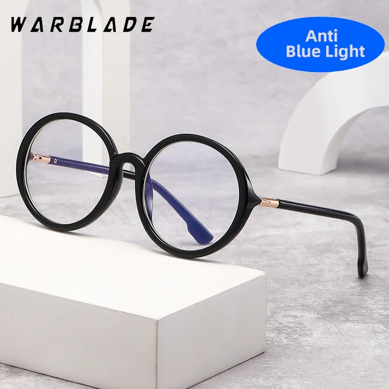 Luxury Brand Design Round Anti Blue Light Glasses Women Retro Okularowe Damskie Computer Frame Clear Reading Eyeglasses Unisex