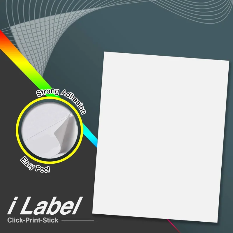 8.5 x 11 Full Sheet Label Sticker Paper Laser & Inkjet Printers [150 Sheets,150 Labels]