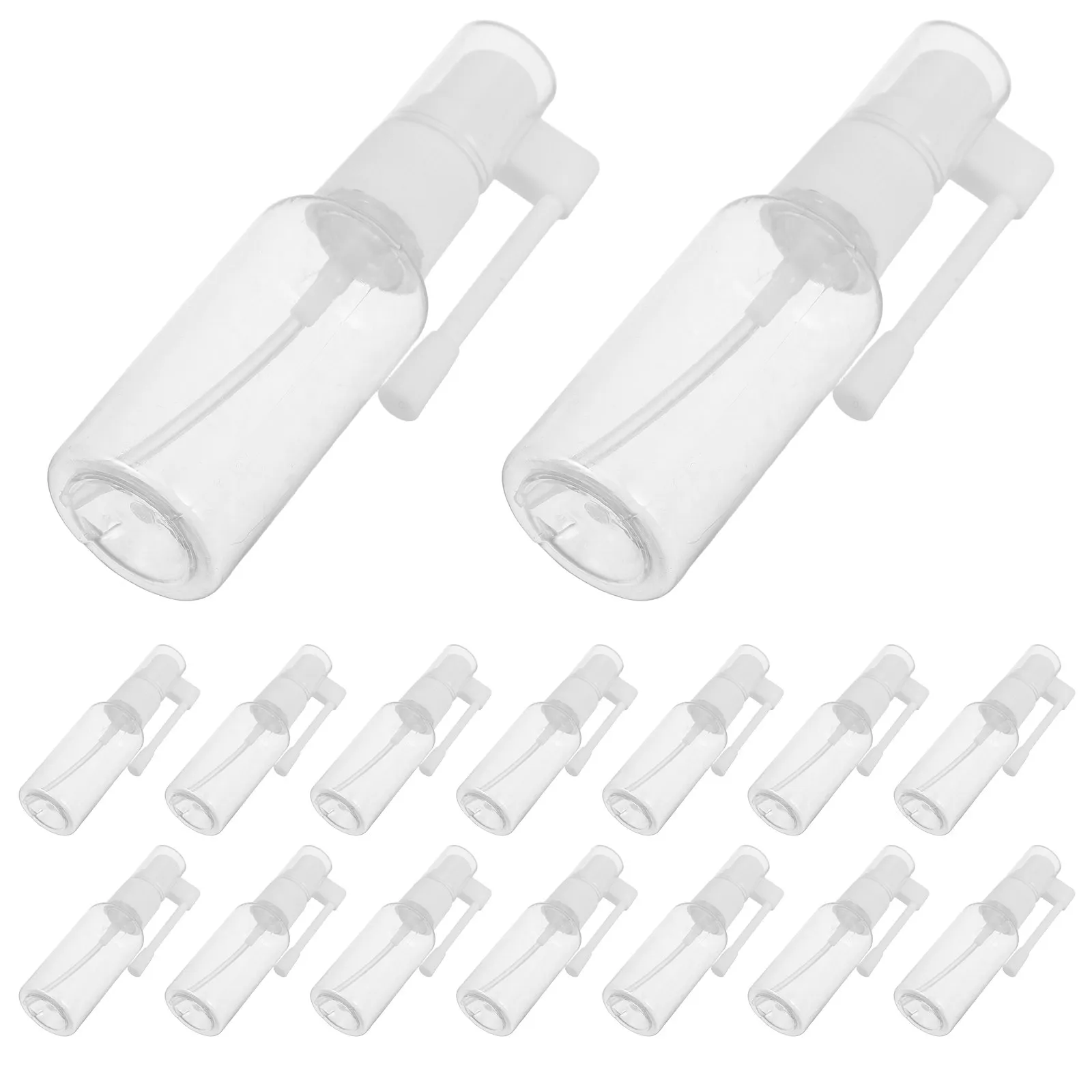 30Pcs Rotating Spray Bottles Fine Mist Nasal Sprayer Refillable Transparent Plastic Bottle for Essential Oils Travel
