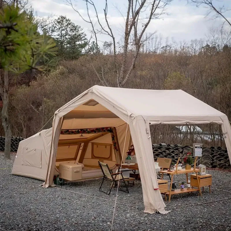 

Large two-room inflatable all-air tent waterproof Oxford fabric portable 4-season luxury outdoor camping