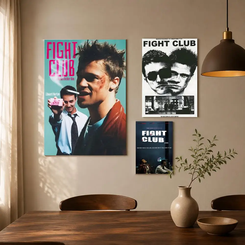Crime Movie F-Fight Club Poster Self-adhesive Living Room Bedroom Party Bar Decor Moisture-proof Fade-resistant HD