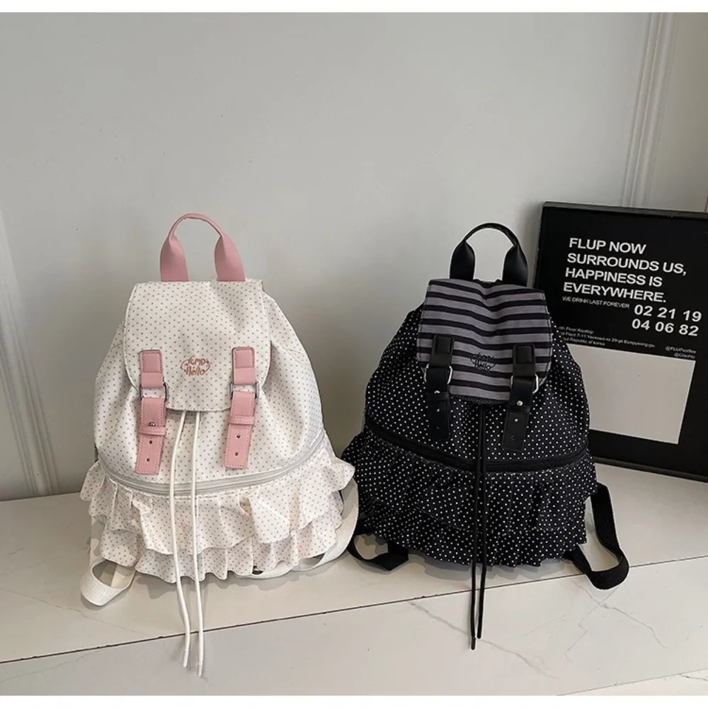 

Creative Polka Dot Backpack Large Capacity Multifunctional School Bag Casual Shoulder Bag Travel