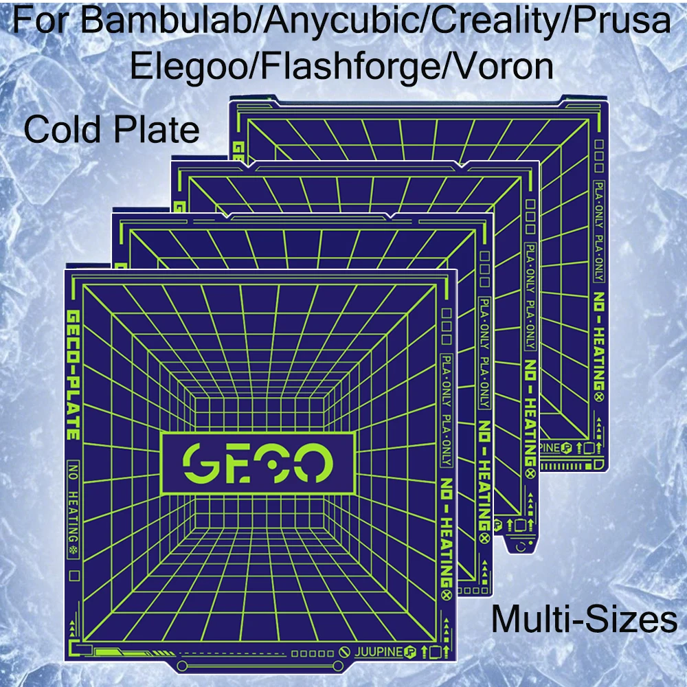 

Холодная паштет GECO для Bambu Lab A1 X1C P1P Kobra 2 Ad5m Prusa Mk3 Voron 300 K1 Ender 3, стальной лист без нагрева, сильная адгезия