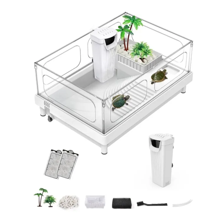 

Factory Custom Acrylic Small Turtle Tank Turtle Terrarium with Basking Platform