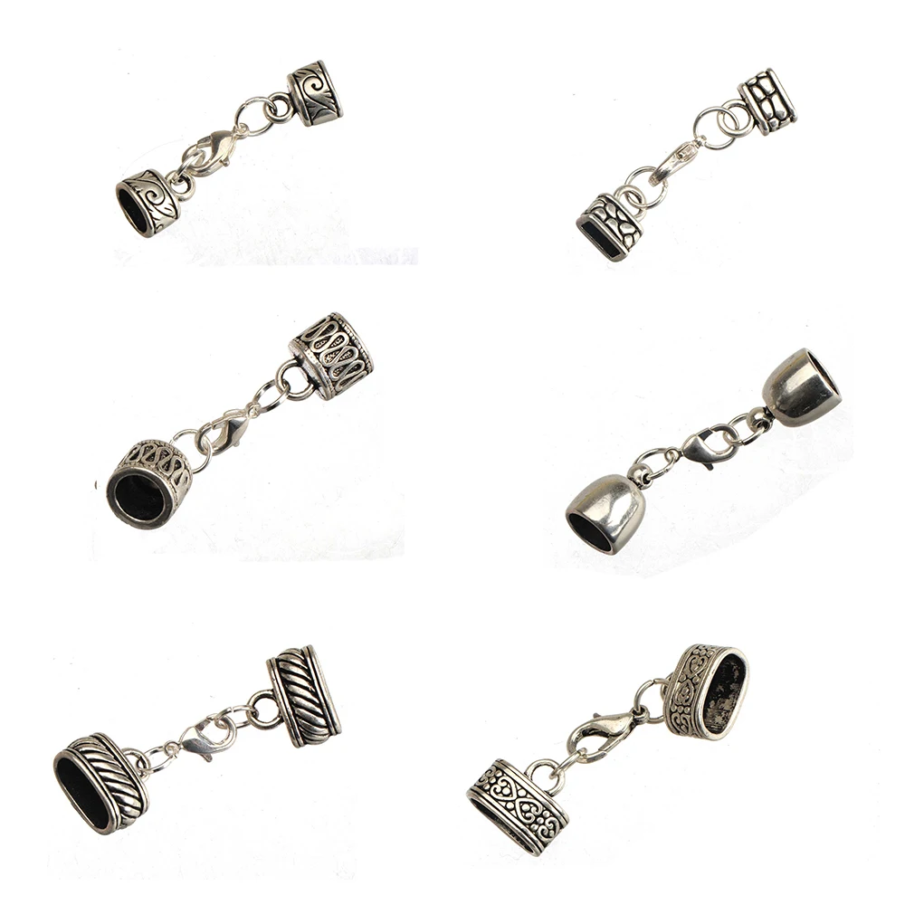 10pcs Hooks For Rope Bangles Retro Silver Metal DIY Handcrafts Material Jewelry Findings Components Leather Bracelets Ends Clasp